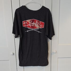 Salt Life Dark Gray T-Shirt with Red and White Logo